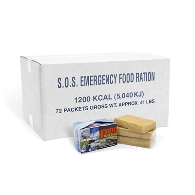 72-Pack SOS Emergency Food Bars - 1200 Calories Each | Long Shelf Life for Survival Kits, Camping, Hiking & Disaster Preparedness