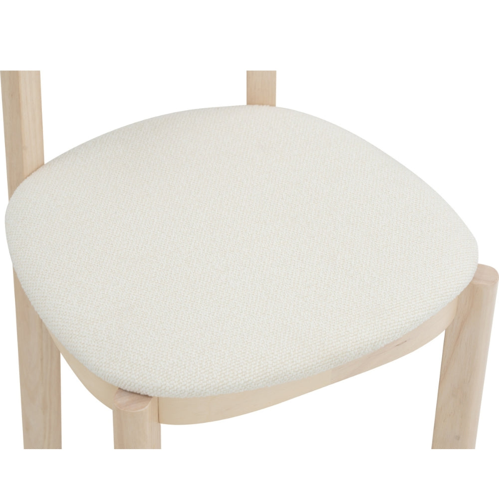 LOWEN Modern Dining Chair - Cream White Upholstered Seat - Perfect for Kitchen, Dining Room & Office - Comfortable & Stylish Home Furniture