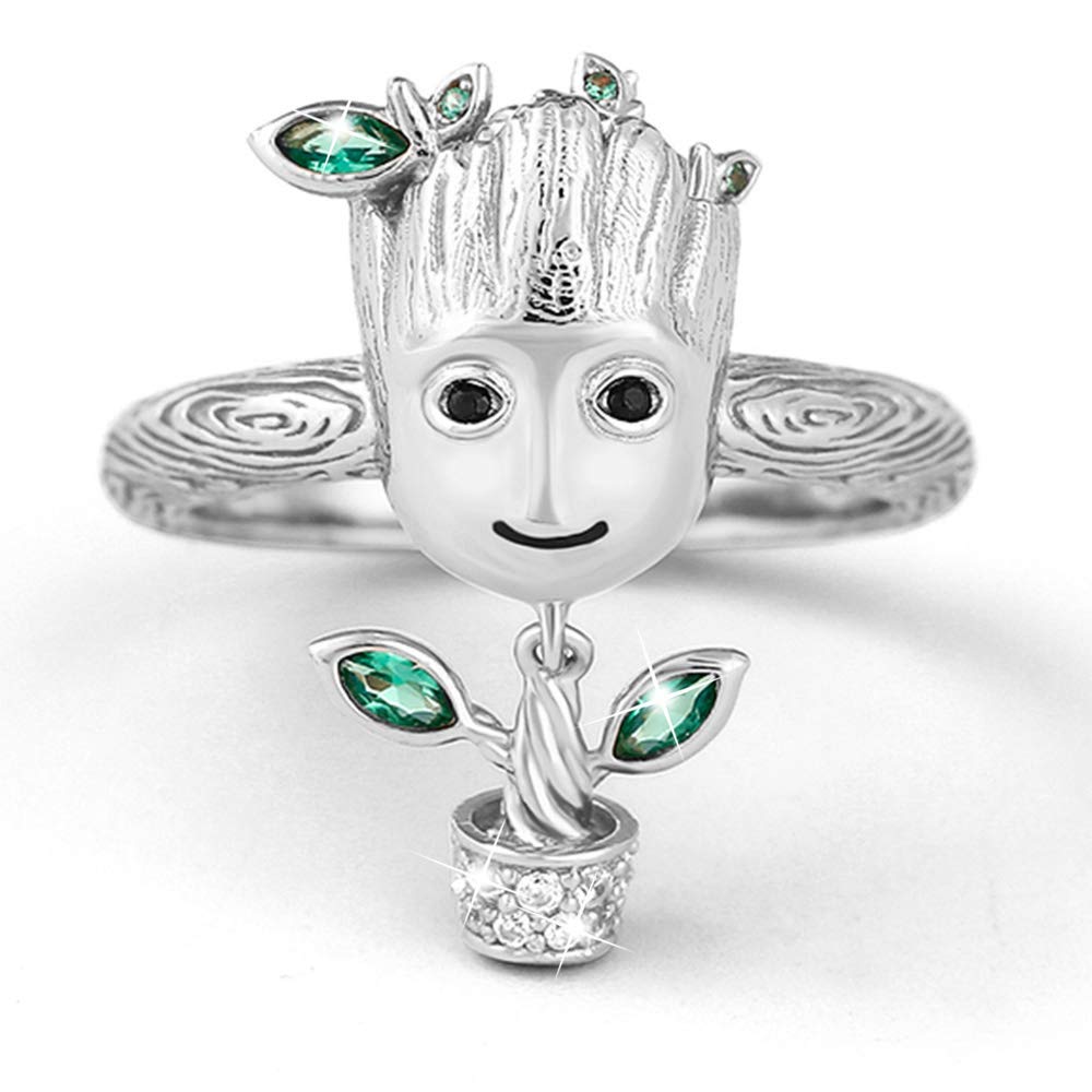 Jeulia 925 Sterling Silver Tree Man Rings for Women & Men - Cubic Zirconia Halloween Jewelry Gift for Movie Fans (with Gift Box) | Perfect for Cosplay, Halloween Costumes, and Romantic Gifts