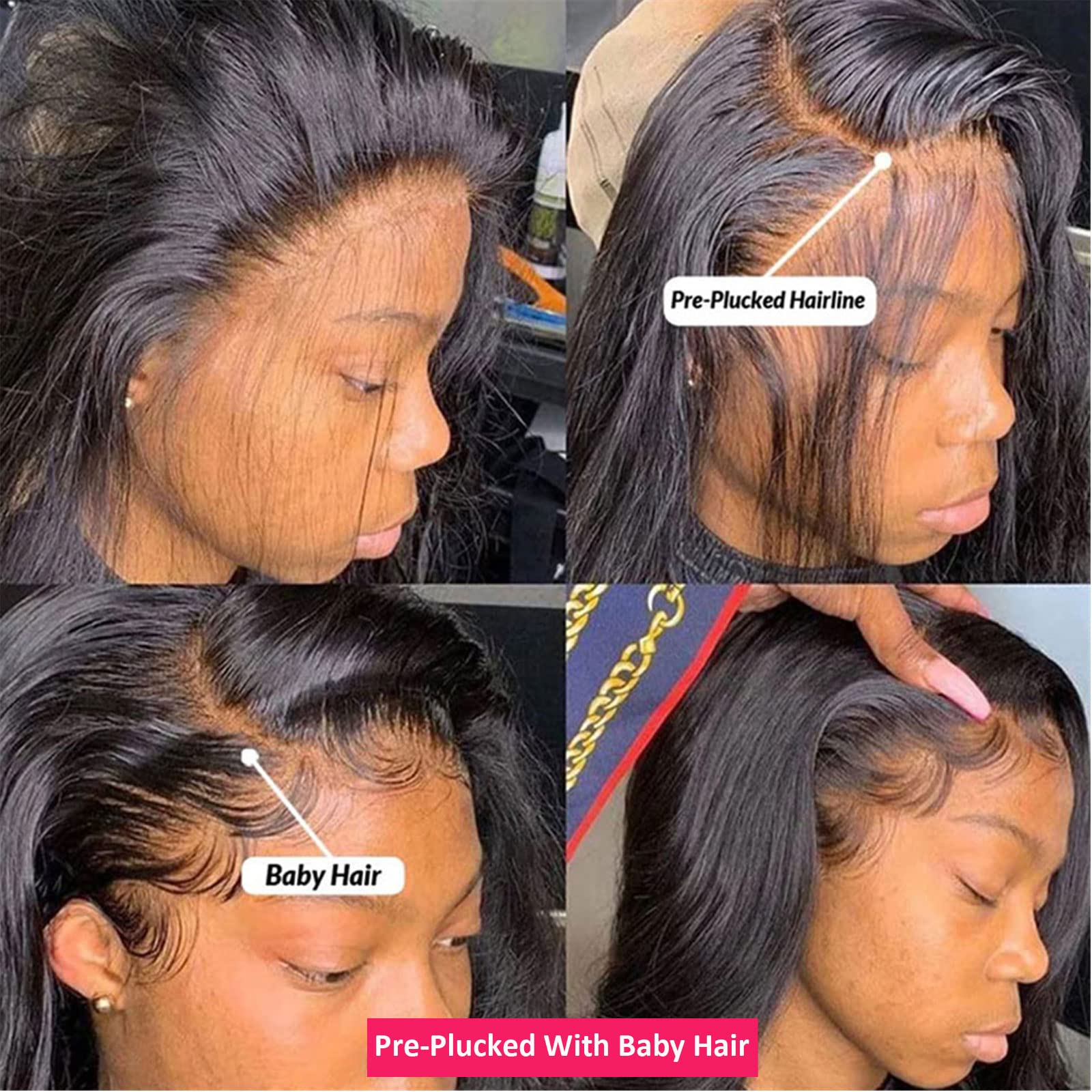 30 Inch Body Wave Lace Front Wigs Human Hair for Black Women - 13x4 HD Transparent 180% Density Pre-Plucked Natural Black Lace Frontal Wig - Perfect for Daily Wear, Cosplay, Weddings & Special Occasions