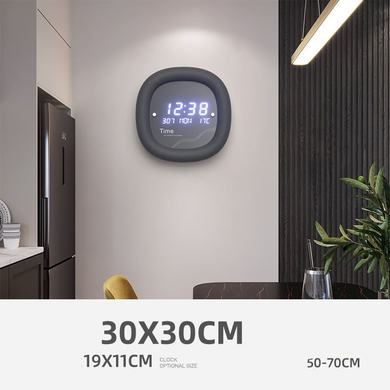Modern Simple Home Electronic Date & Temperature Wall Clock - Digital Alarm Clock with Large Display for Living Room, Bedroom, Office & Kitchen