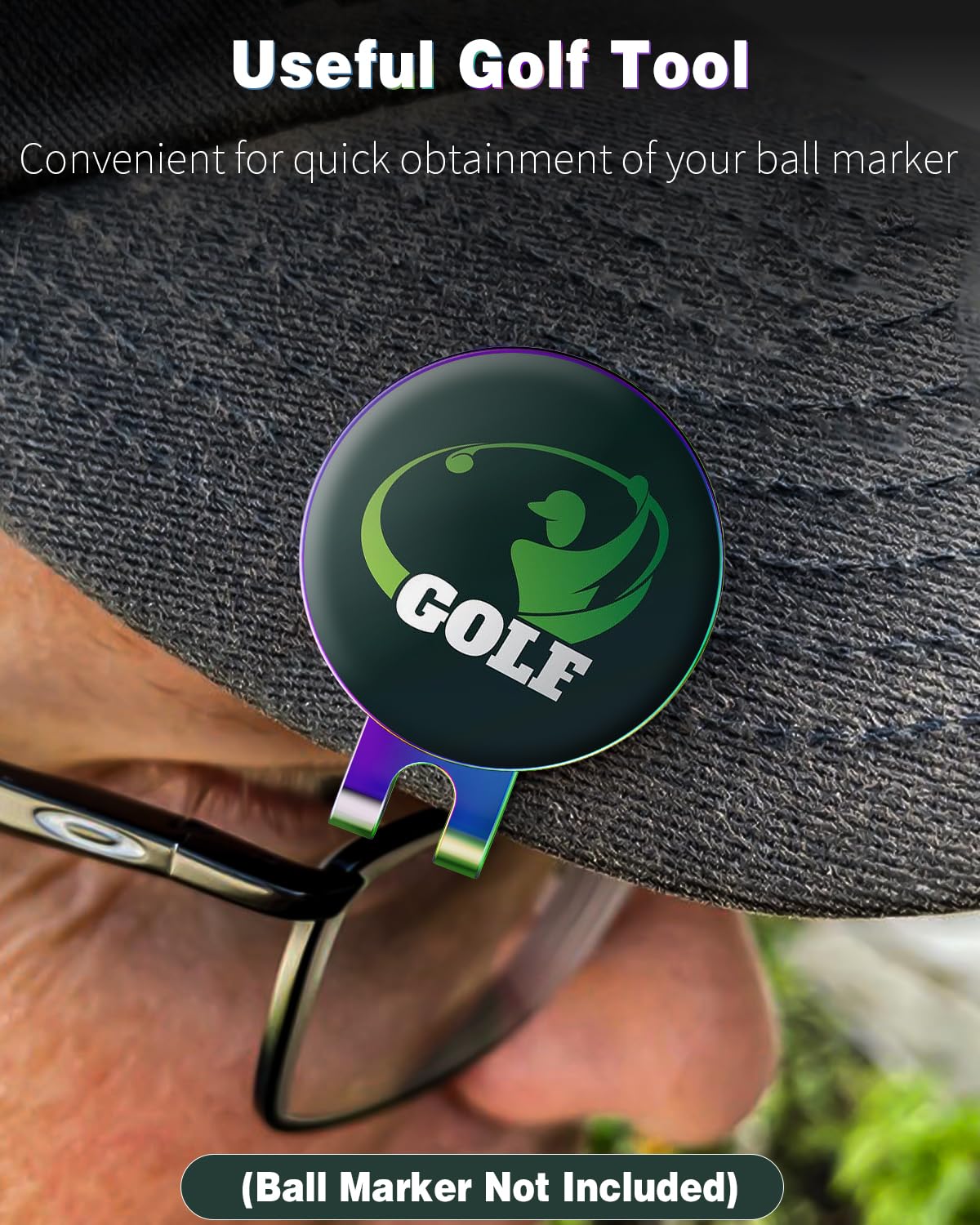 GreenHaven Magnetic Golf Ball Marker Holder - Nickel-Plated Alloy Clip for Hats, Caps, Pants, Gloves & Bags | Secure Metal Golf Accessory (Ball Marker Not Included) | Perfect for Golf Course, Driving Range & Tournament Play