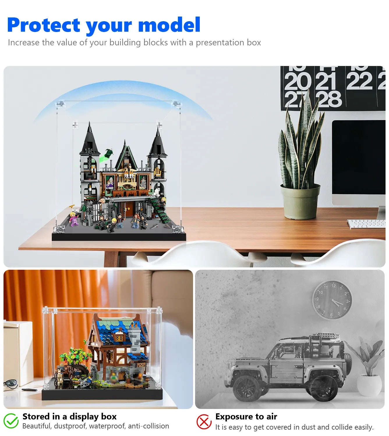 LEGO® Harry Potter™ Malfoy Manor 76453 Display Case - Premium Acrylic Protector for Collectible Building Sets - Perfect for Showcasing in Home, Office or Gift Giving