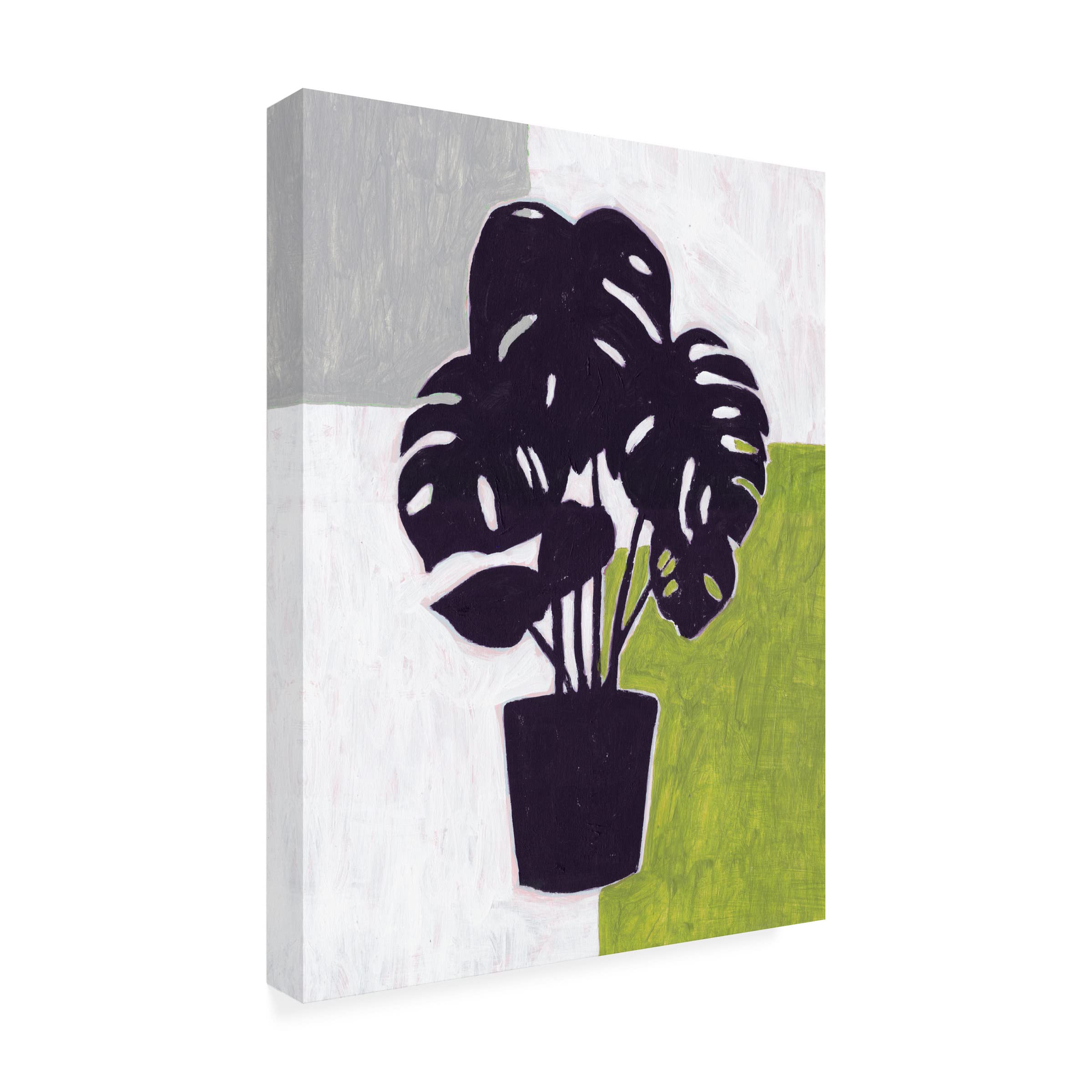 Trademark Fine Art 'Green Plantling II' Canvas Art by Melissa Wang - Modern Botanical Wall Decor for Living Room, Bedroom & Office