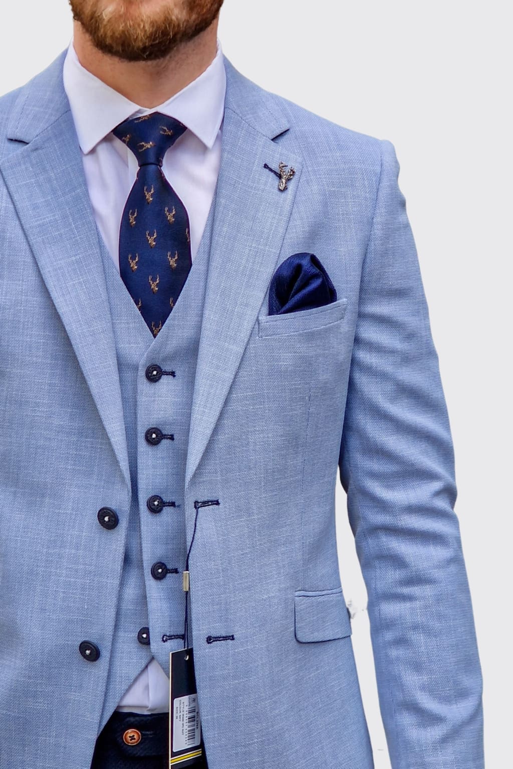 Cavani Miami Men's Sky Blue Waistcoat Vest | Slim Fit Formal Waistcoat for Weddings, Parties & Business Events | Premium Light Blue Menswear