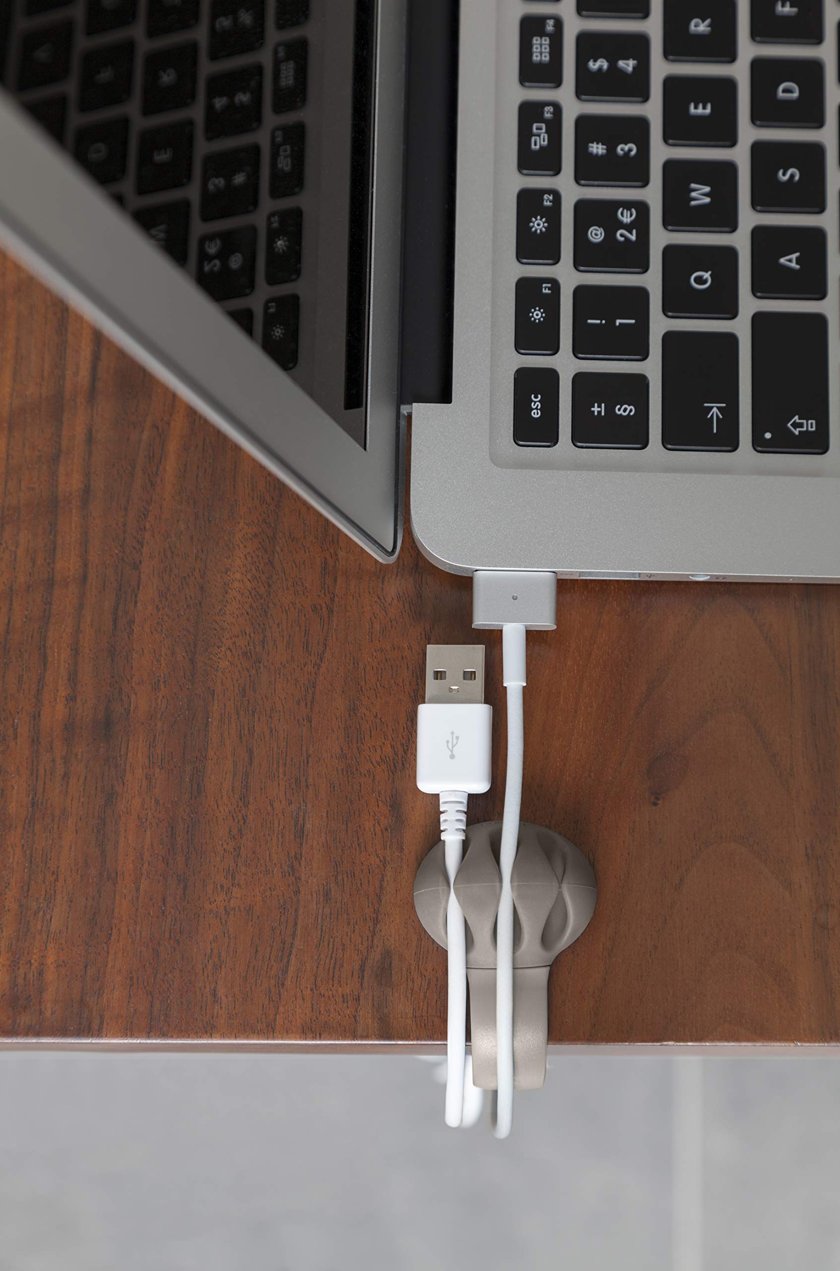 Bobino Desk Cable Clip - Charcoal | Cable Organizer for Home & Office | Keep Wires Neat on Desks, Tables & Workstations