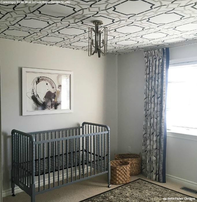 Contempo Trellis Wall Stencil - Reusable DIY Home Decor Painting Template for Walls, Furniture & Crafts | Perfect for Bedroom, Nursery, Living Room & Office Accent Walls