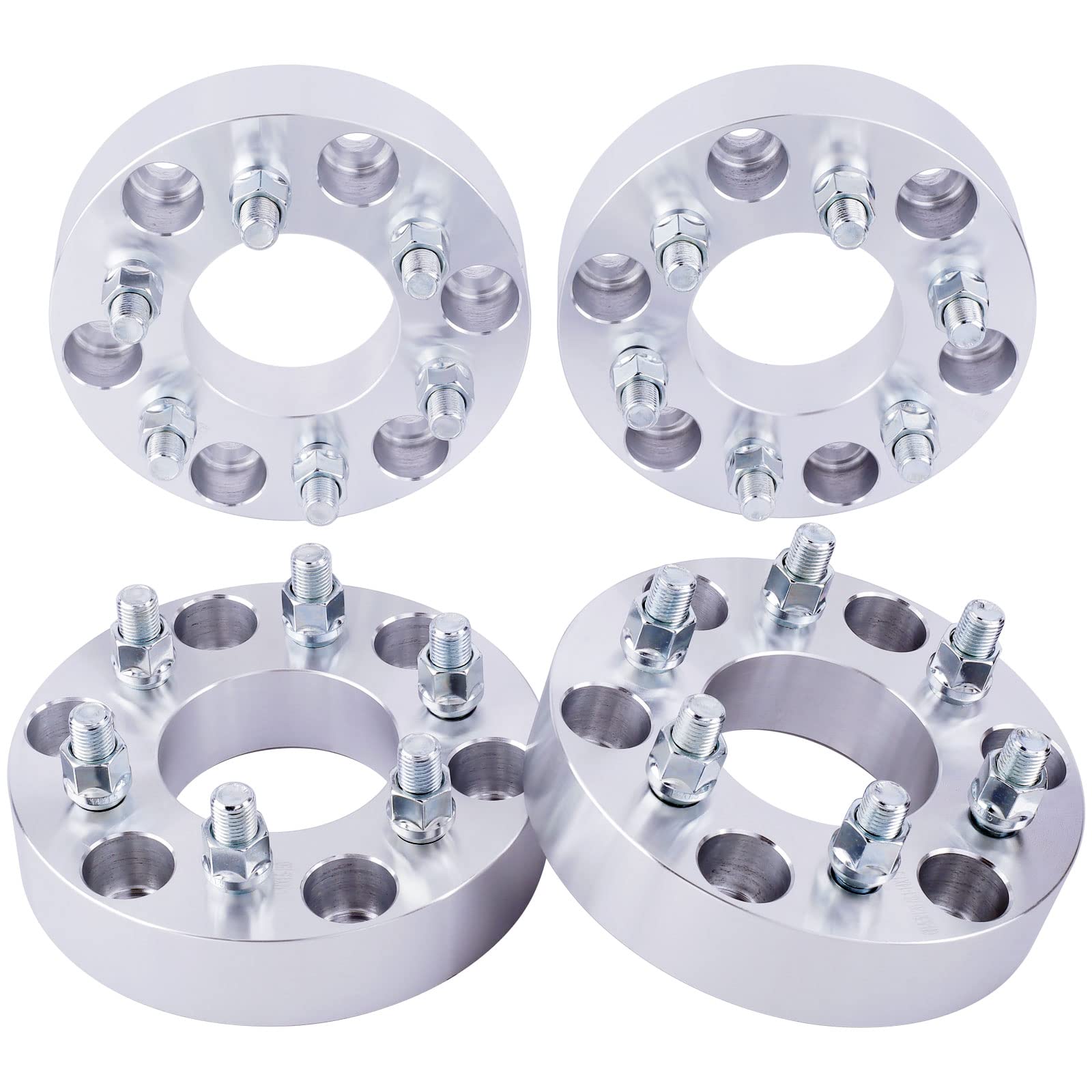 DCVAMOUS 4PC 6x5.5 Wheel Spacers 1.5 Inch with 14x1.5 Studs - Compatible with Chevrolet GMC 6 Lug 6x139.7 for Suburban, Silverado 1500, Tahoe, Yukon, Sierra 1500 (1999-2021), Escalade, RAM 1500 (2019-2021) - Enhance Stance & Off-Road Performance
