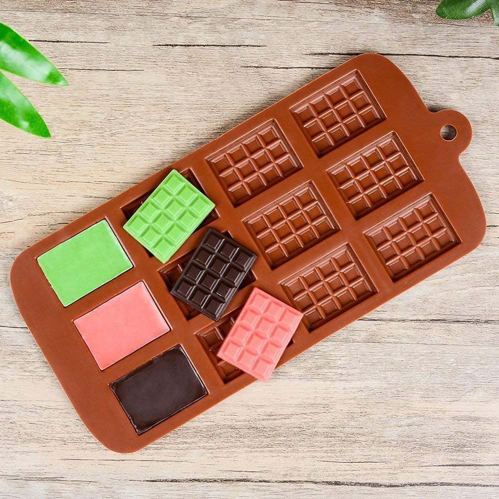 Non-Stick Silicone Waffle Chocolate Molds - 3 Pack Break-Apart Mini Waffle Molds with 12 Cavities | Reusable DIY Baking Molds for Chocolate, Candy, Ice Cubes & Desserts | Perfect for Home Baking, Party Treats & Gift Making