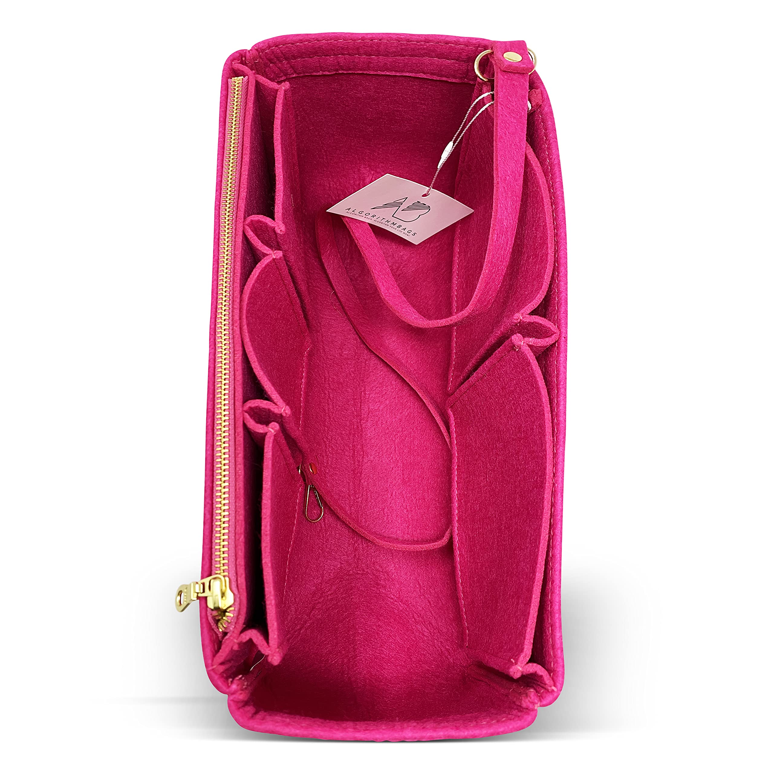 LV Graceful Purse Organizer Insert with Zippers - 3mm Felt Liner Divider Protector for Louis Vuitton Bags (Peony, PM Size) | Perfect for Travel, Work & Daily Use to Keep Your Designer Handbag Organized