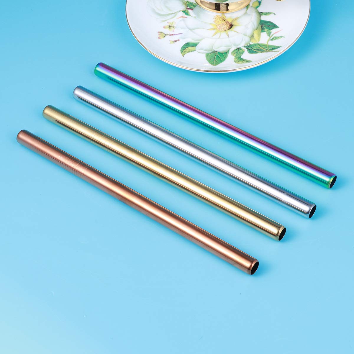 DOITOOL 1-Pack Reusable Stainless Steel Drinking Straws for Tumblers - Straight Metal Straws for Smoothies, Iced Coffee & Cold Drinks - Eco-Friendly & Dishwasher Safe