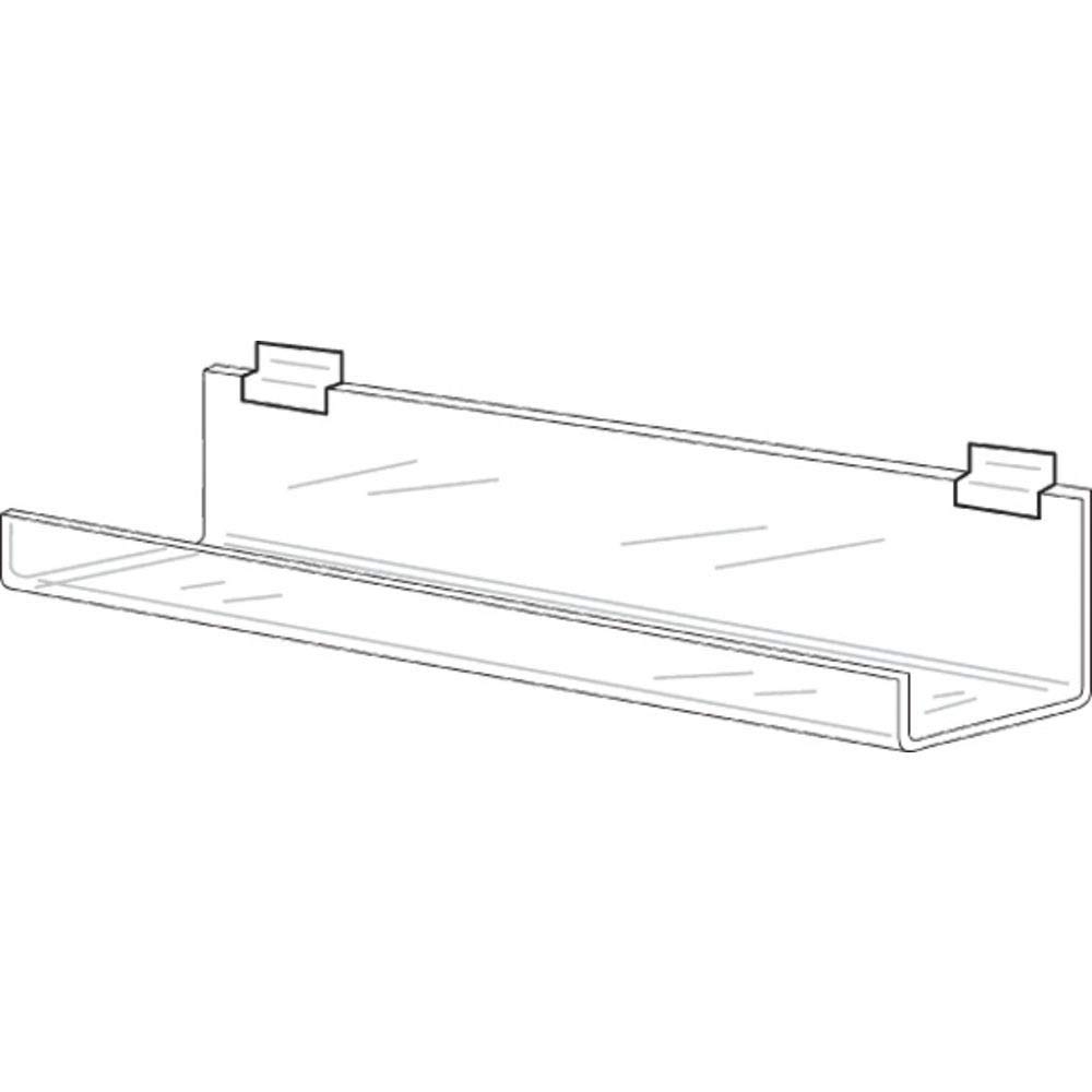 Clear Slatwall Shelf with Lip - 48 Inch Long, Heavy Duty Wall Mounted Display Shelf for Retail Stores, Garages & Home Organization (Model 77170)