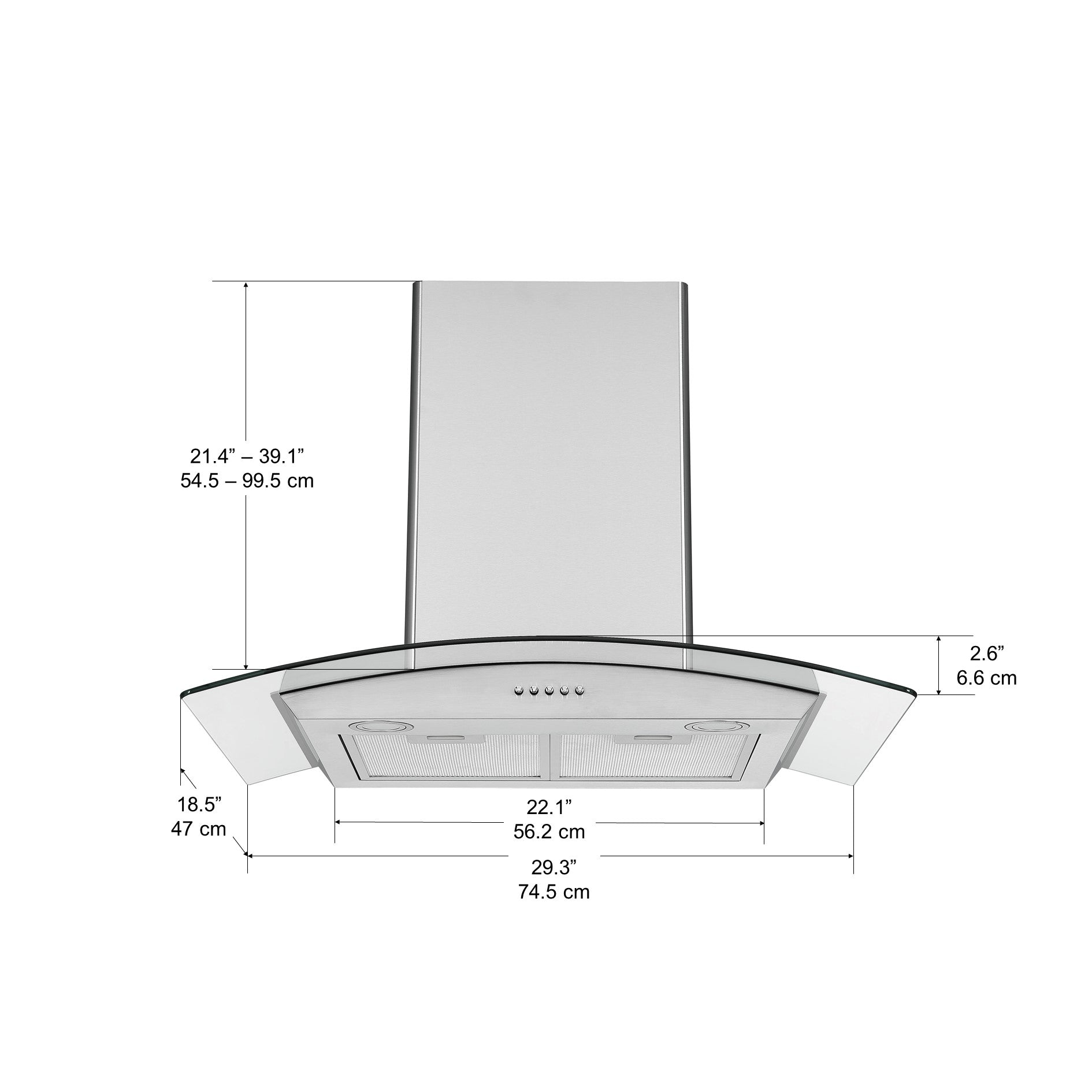 30 Inch Stainless Steel Convertible Wall Mount Range Hood - Under Cabinet or Ceiling Mount for Modern Kitchen Ventilation