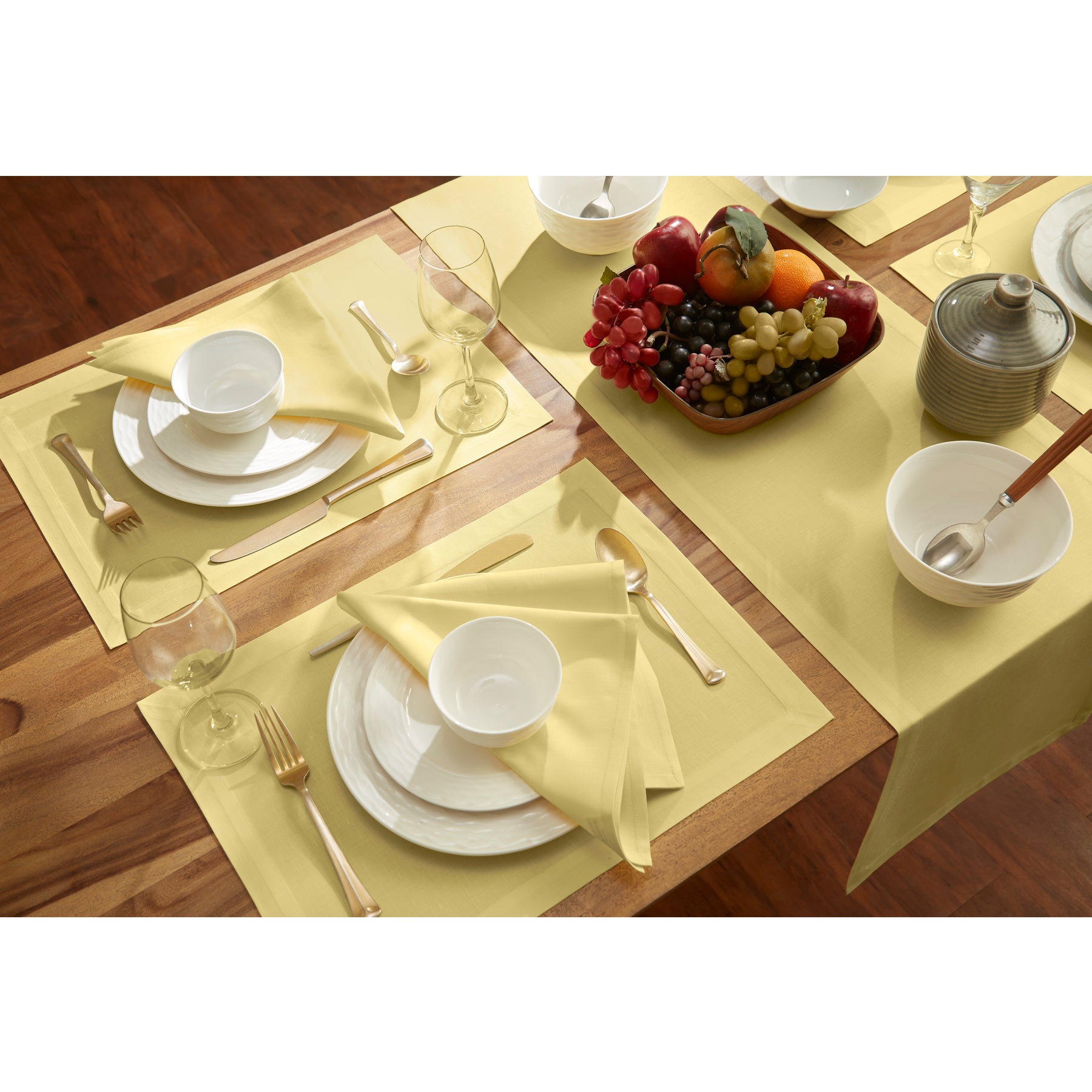 Premium Cotton Linen Placemats Set of 6 - Natural Woven Table Mats for Dining Room Decor - Elegant Place Settings for Dinner Parties & Everyday Use