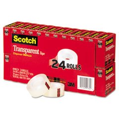 3 Pack MMM600K24 Clear Transparent Tape - 3/4