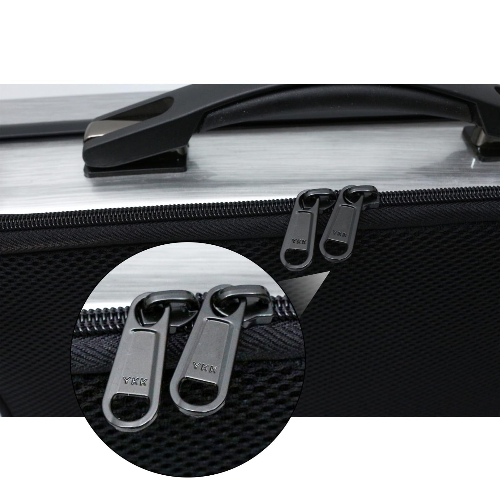 Premium 4/4 Full Size Carbon Fiber Oblong Violin Case - Hard Shell Rectangle Design with Soft Padding, Back Straps & Music Sheet Bag (Silver with Code Lock) - Perfect for Professional Musicians, Travel & Storage Protection