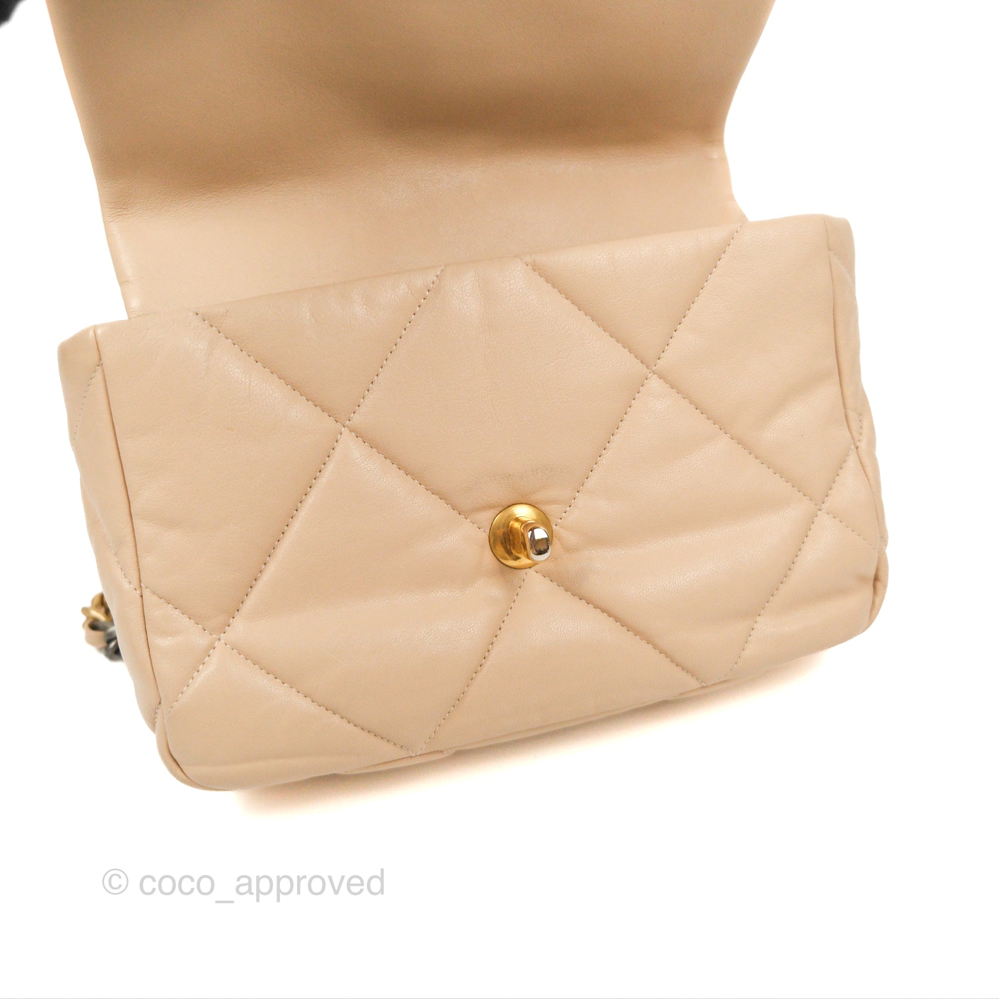 Chanel 19 Small Beige Handbag with Mixed Hardware - Luxury Crossbody Bag for Women, Perfect for Date Night & Special Occasions
