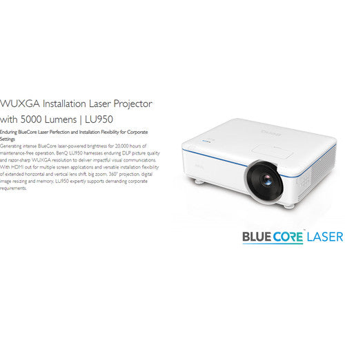 BenQ LU951ST 5000 Lumens WUXGA Short Throw Laser DLP Projector - Ideal for Home Theater, Office Presentations & Classroom Teaching