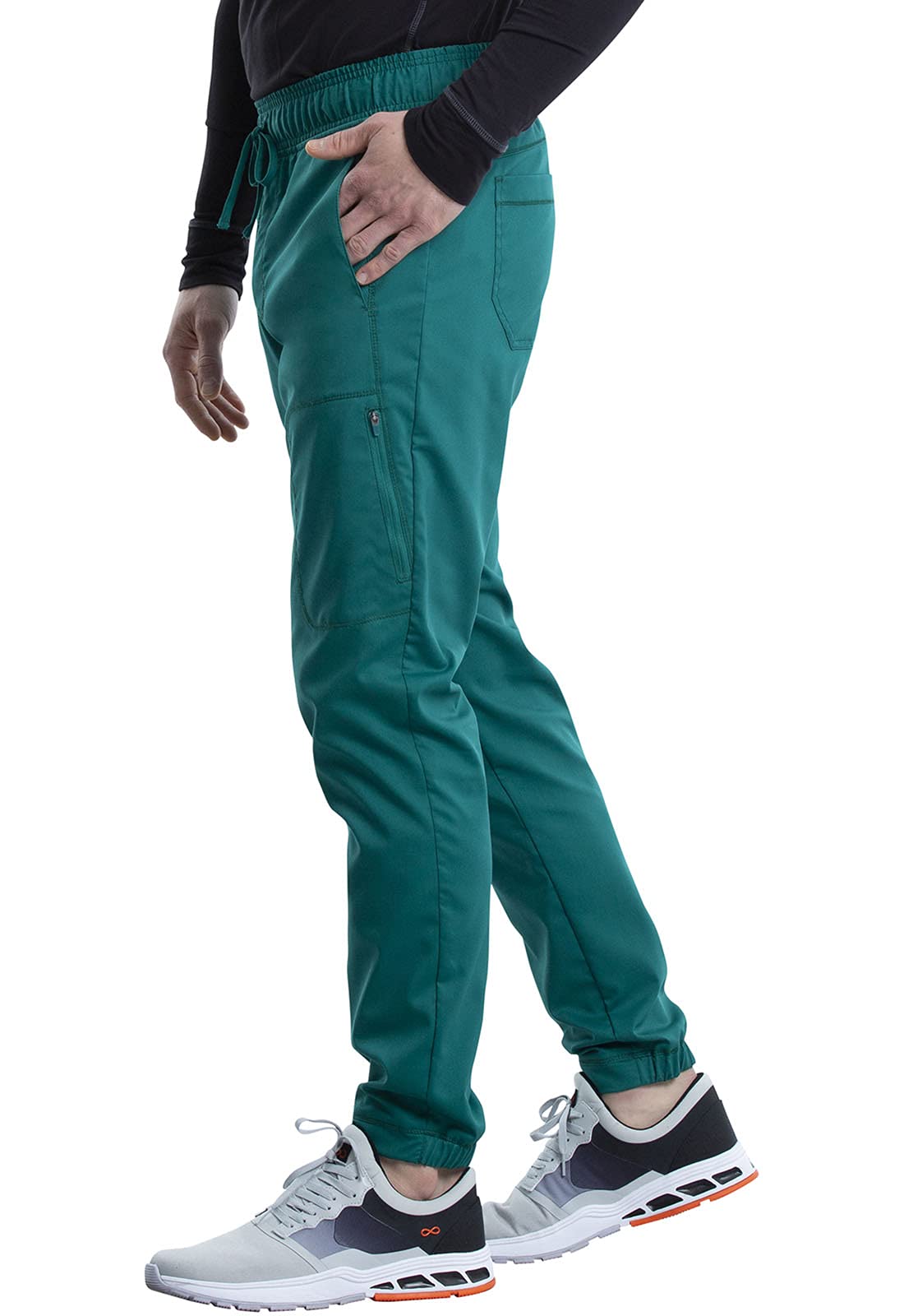 **Cherokee Men's Scrubs Pants - Natural Rise Jogger with Zip Cargo Pockets (WW012) | Comfortable & Durable Medical Workwear for Doctors, Nurses & Healthcare Professionals**
