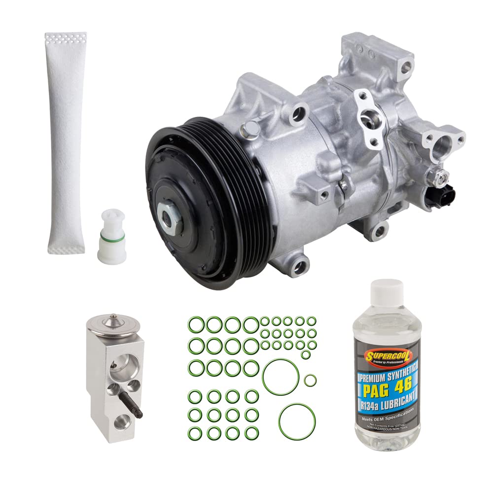 2015 Toyota Corolla AC Compressor & A/C Kit with Drier, Expansion Valve, PAG Oil & O-Ring Seals - BuyAutoParts 60-85736RK | Perfect for Summer Cooling & Auto AC System Repair