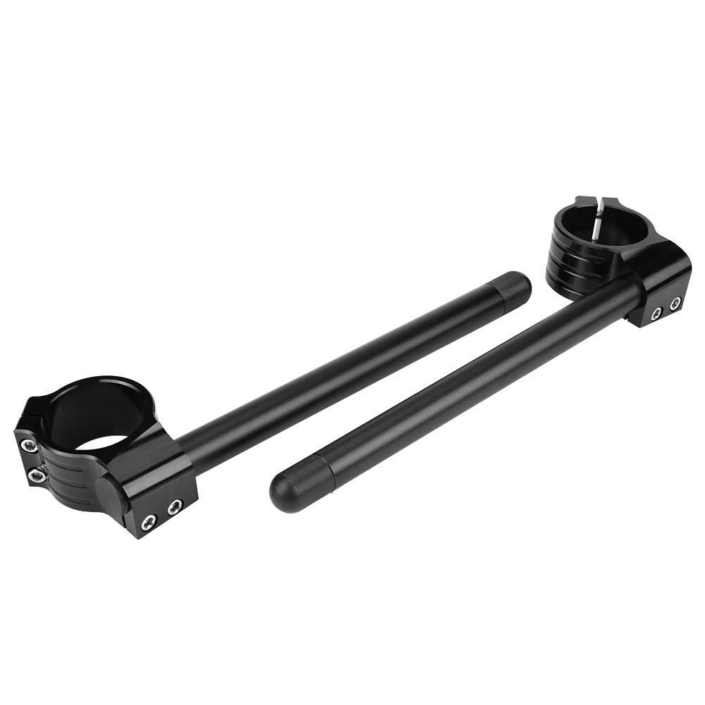 Universal Motorcycle Clip-On Handlebar - CNC Billet Aluminum, Adjustable Racer Style for Sport Bikes - Perfect for Track Racing and Street Performance