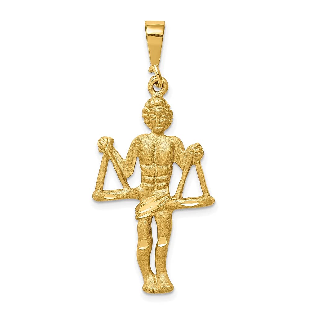 14K Yellow Gold Libra Zodiac Charm Necklace - Dainty Pendant for Women | Perfect Birthday, Anniversary & Valentine's Day Gift | Zodiac Jewelry for Everyday Wear & Special Occasions