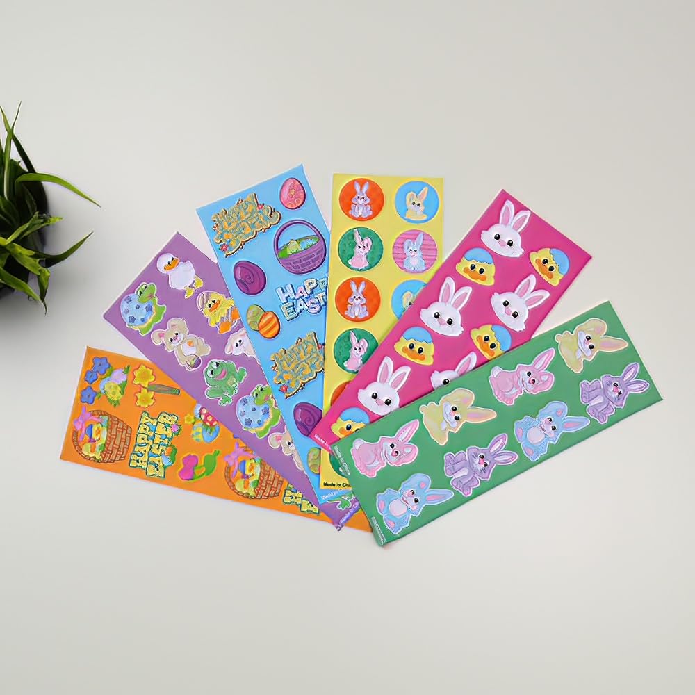 100-Piece Easter Holiday Stickers Assortment - Classic Character Decals for Scrapbooking, DIY Crafts, and Party Decorations