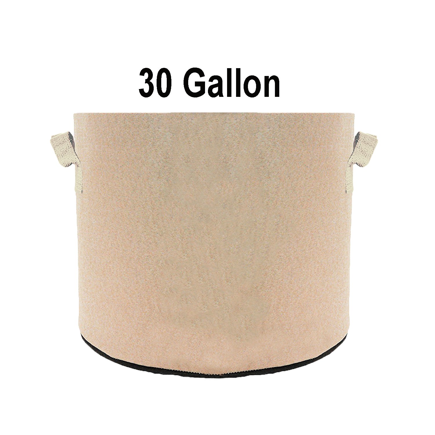 24-Pack 30 Gallon Tan Fabric Grow Bags - Breathable Aeration Pots for Plants, Vegetables, Trees - Ideal for Nursery, Garden & Container Planting - Perfect for Indoor & Outdoor Gardening