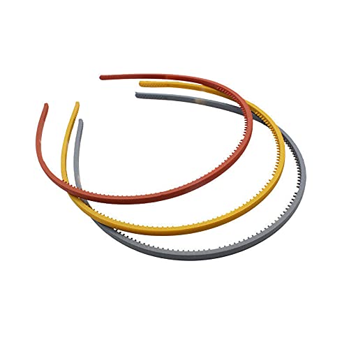 BAKEFY 3-Piece Matte Finish Hair Bands for Women & Girls - Thin Rubber Headbands in Assorted Colors (Perfect for Workouts, Yoga, and Everyday Styling)