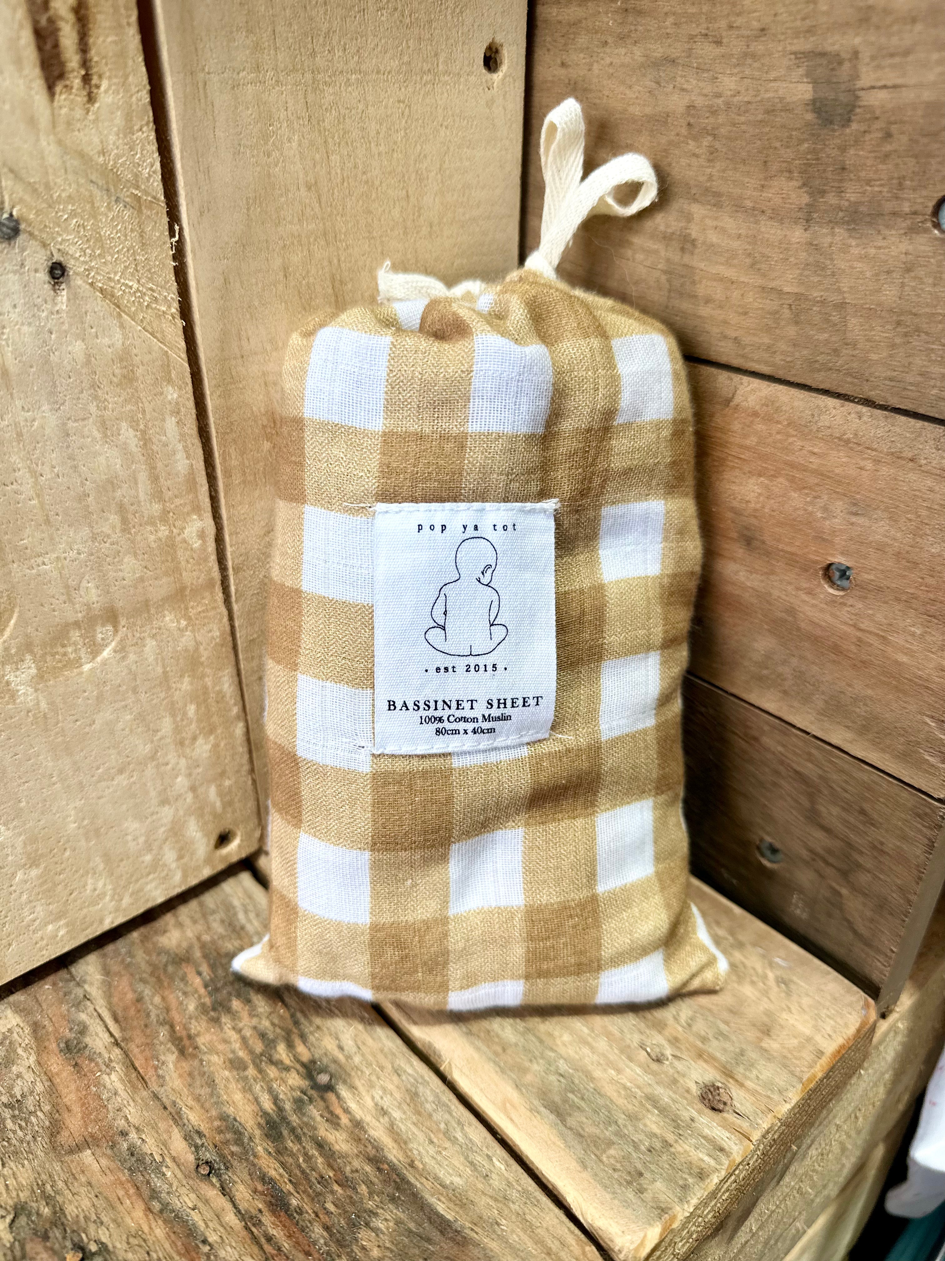 Organic Muslin Bassinet Sheet for Baby Crib - Soft, Breathable & Hypoallergenic - Perfect for Nursery, Travel & Co-Sleeping - Lancaster Pop Ya Tot