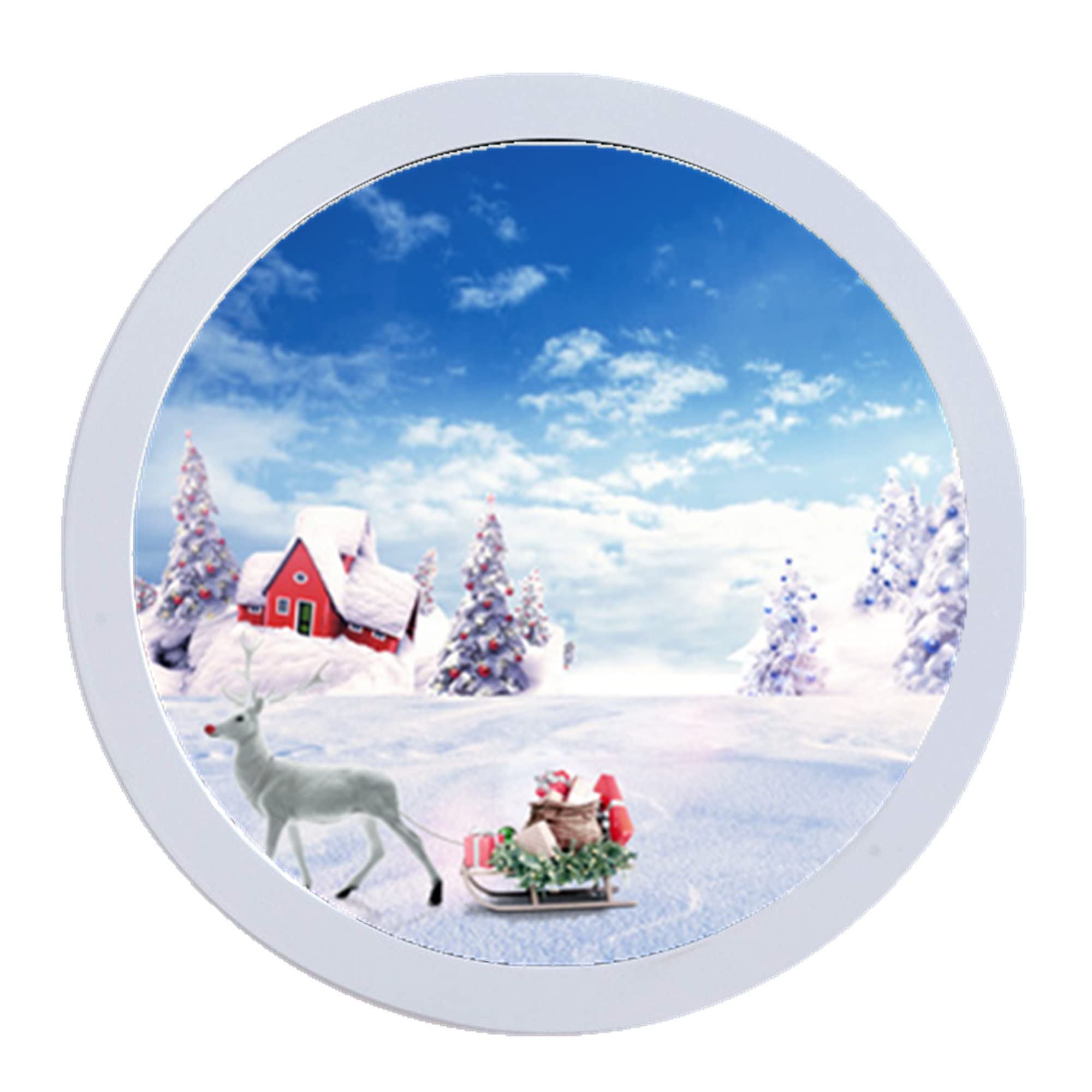 Round Wooden Photo Frame 8 Inch - White Wall Hanging Picture Frame for Home & Office Decor | Perfect for Family Photos, Wedding Pictures, and Living Room Wall Art