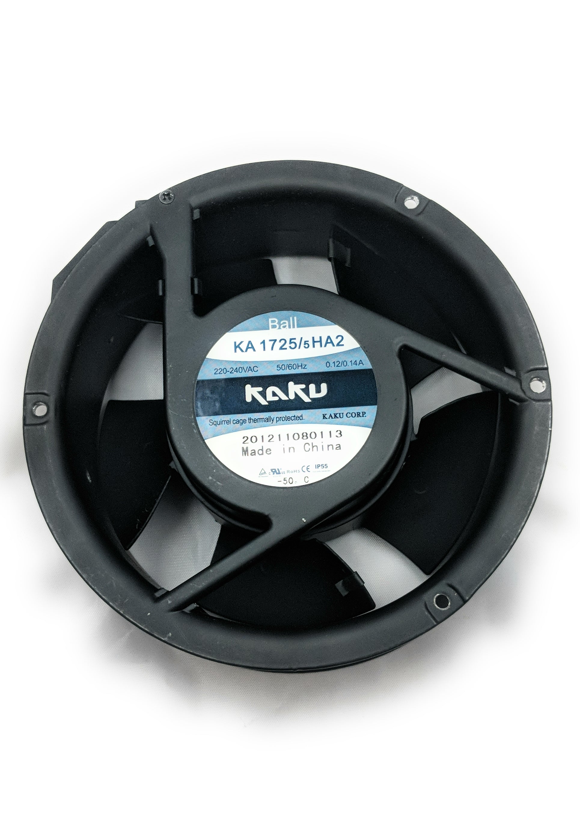 Kaku 172x52mm Round High Speed IP55 230V Cooling Fan - KA1725 / 5HA2 - Perfect for Industrial Ventilation, Server Cooling, and HVAC Systems