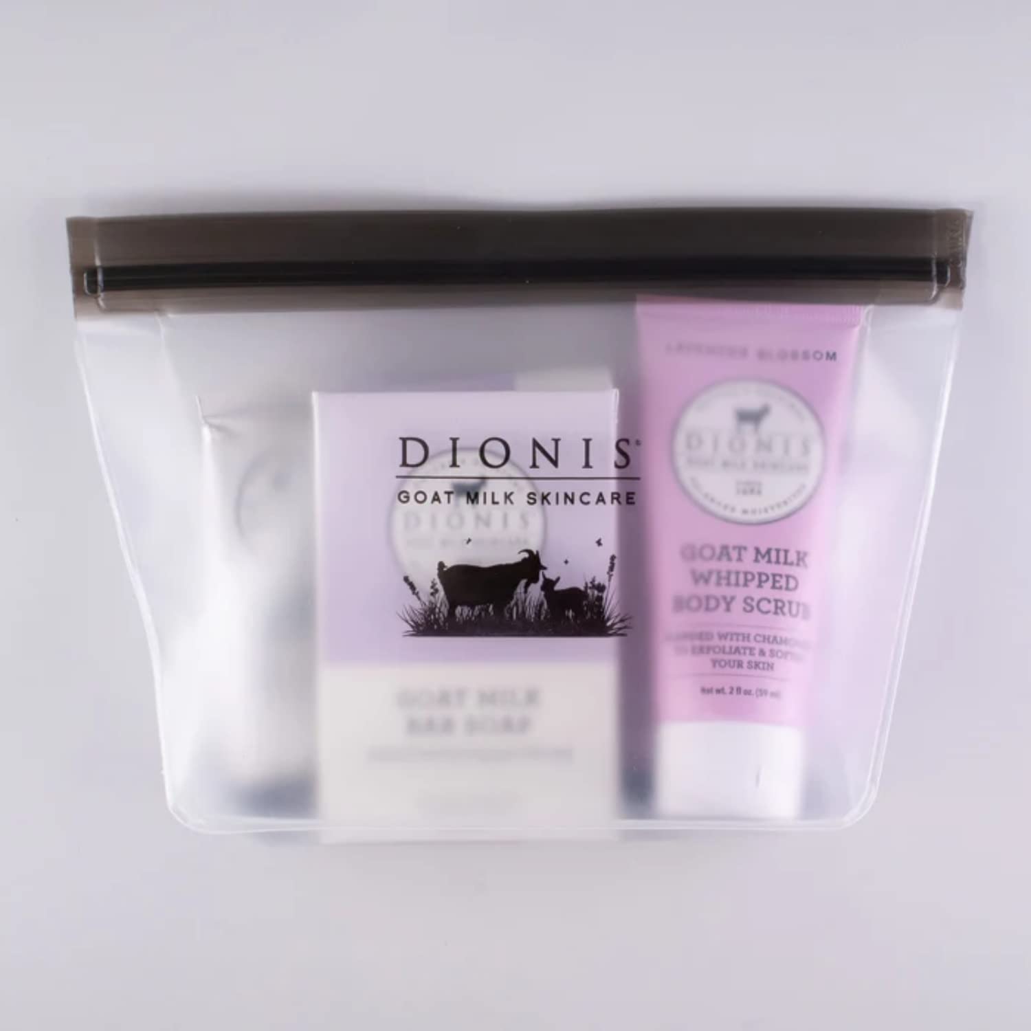 Dionis Goat Milk Skincare Deodorant Stick & Lavender Blossom Travel Set - 6pc Natural Self Care Essentials for Women & Men | Perfect for Travel, Gym & Daily Use