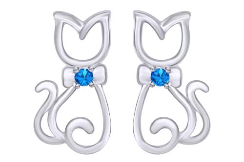 White Gold Over : Simulated Blue Topaz