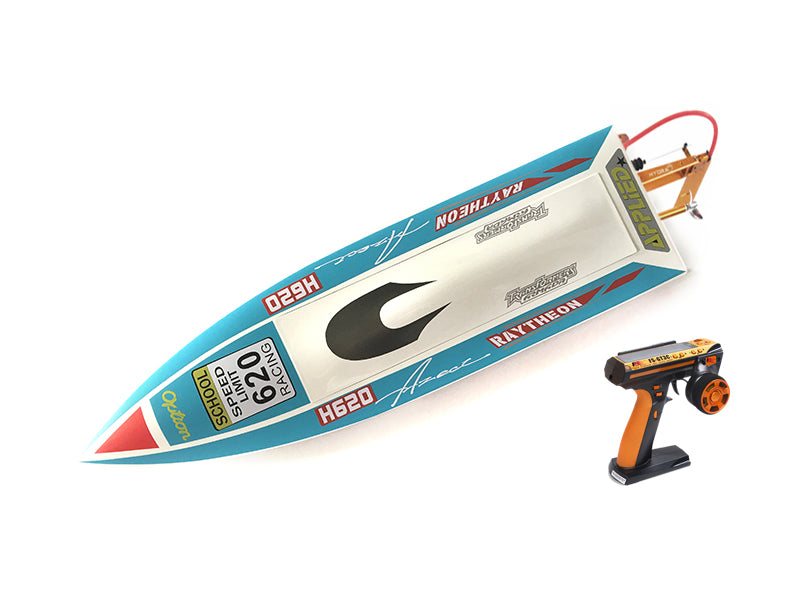 H620 Fiber Glass Blue Electric Racing RTR RC Boat with ESC, Motor, Servo & Battery - High Speed 65-75km/h (612x168x100mm) - Perfect for Lakes, Ponds & RC Racing Competitions