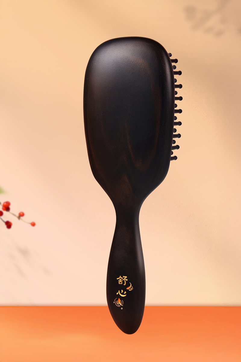 Premium Blackwood Hair Brush with Natural Boar Bristles - Gentle Detangling & Scalp Massage for Shiny Healthy Hair - Perfect for Daily Styling & Salon Use