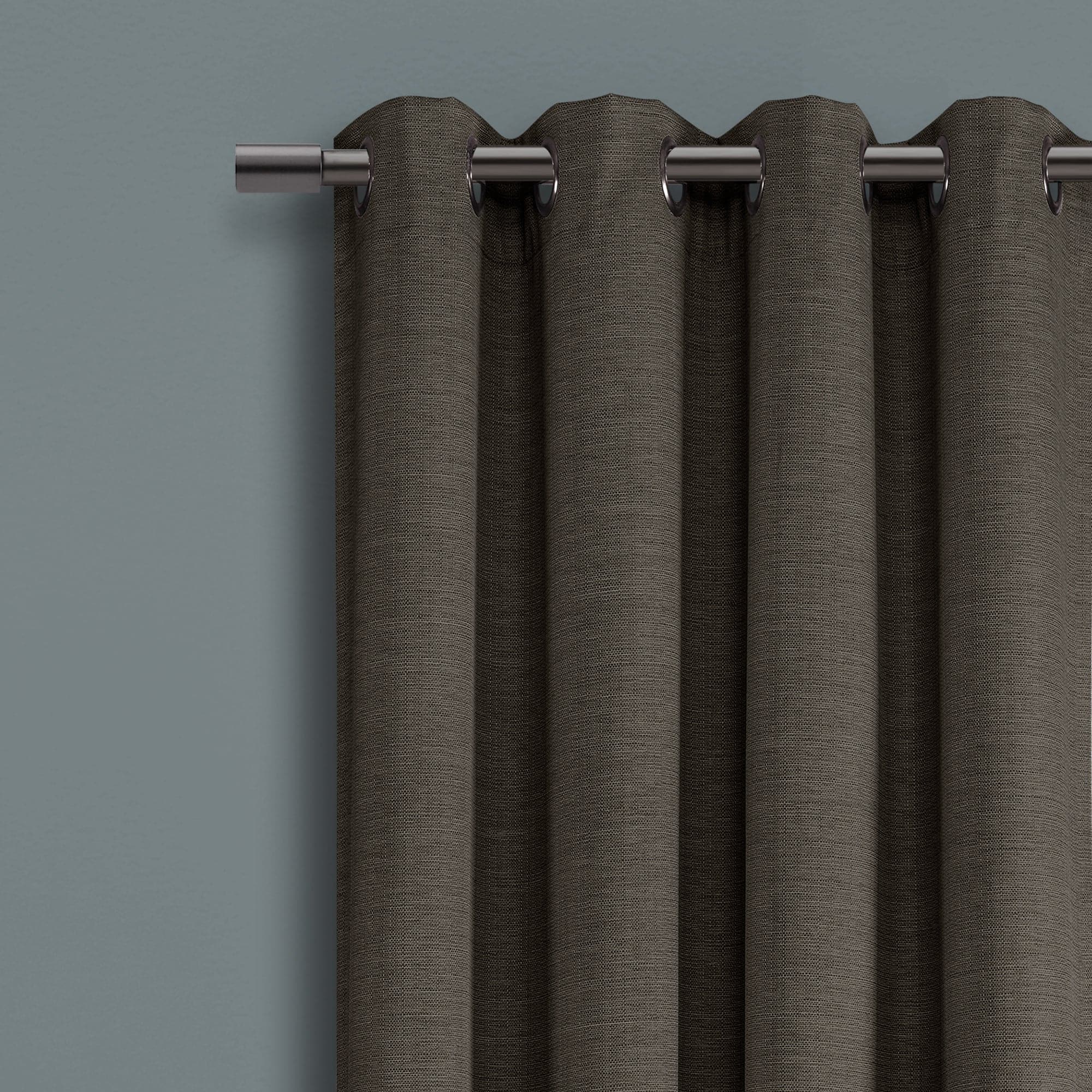 Blackout Window Curtains - Faux Linen Fabric for Complete Darkness & Light Blocking - Perfect for Bedrooms, Home Theater & Nursery (Set of 2 Panels)
