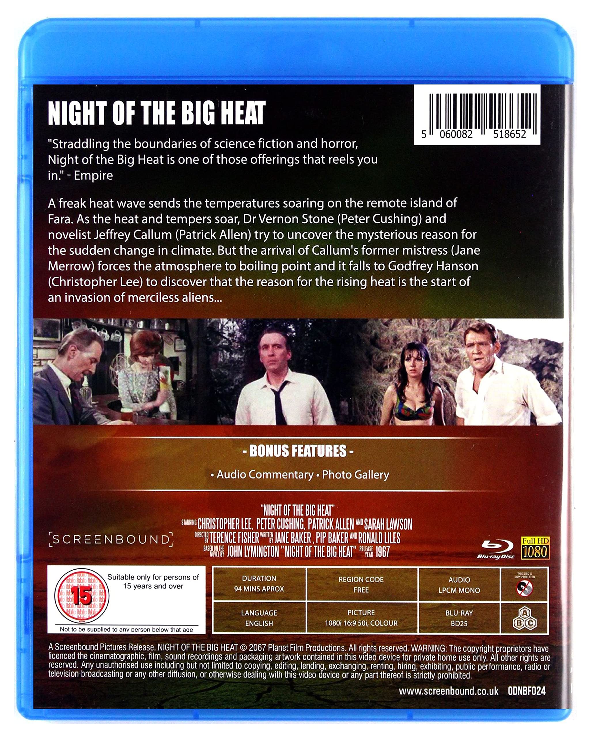 Night of the Big Heat (Island of the Burning Damned) Blu-ray - Classic Horror Movie for Halloween Nights & Sci-Fi Film Collections