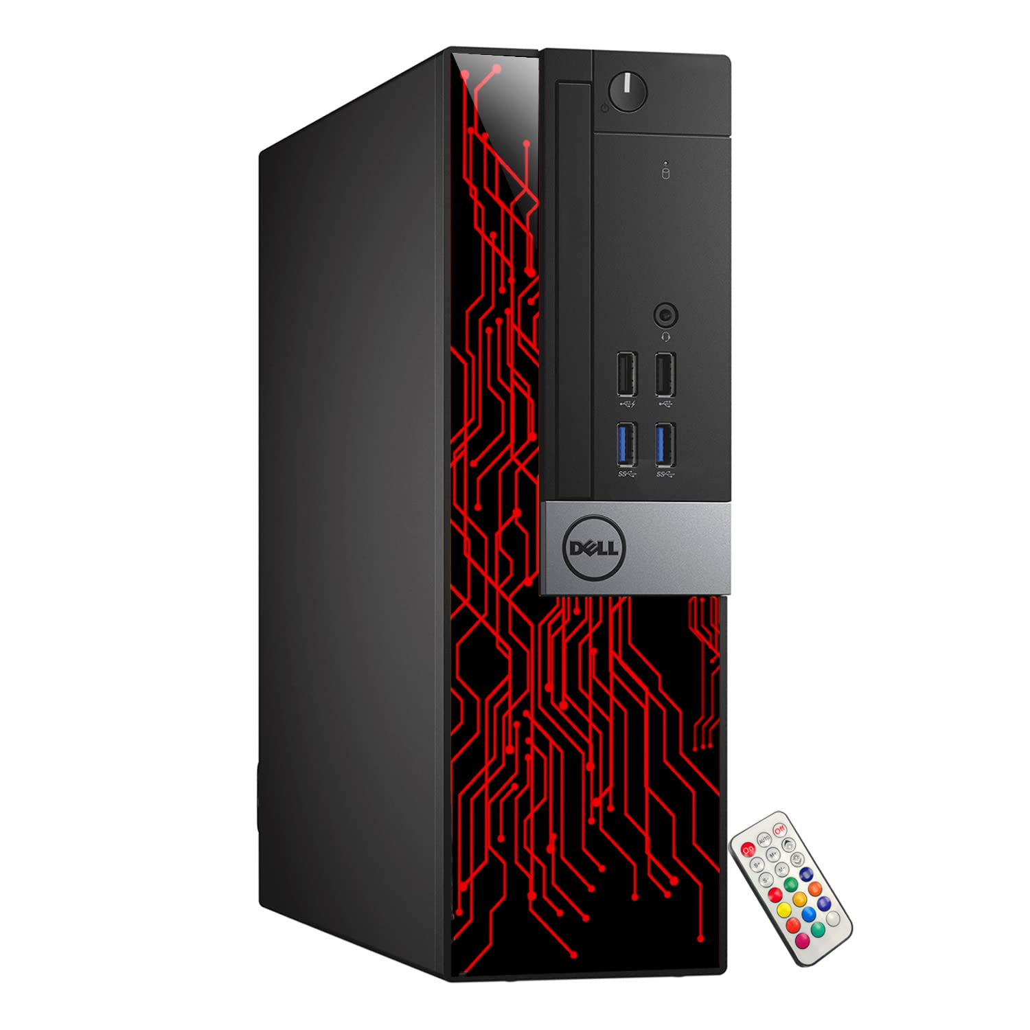 Refurbished Dell OptiPlex Desktop Computer with Custom RGB Lighting - Intel Core i5-6500, 8GB RAM, 256GB SSD, Windows 10 Pro, WiFi, HDMI - Includes 22 Inch Monitor for Gaming & Office Work