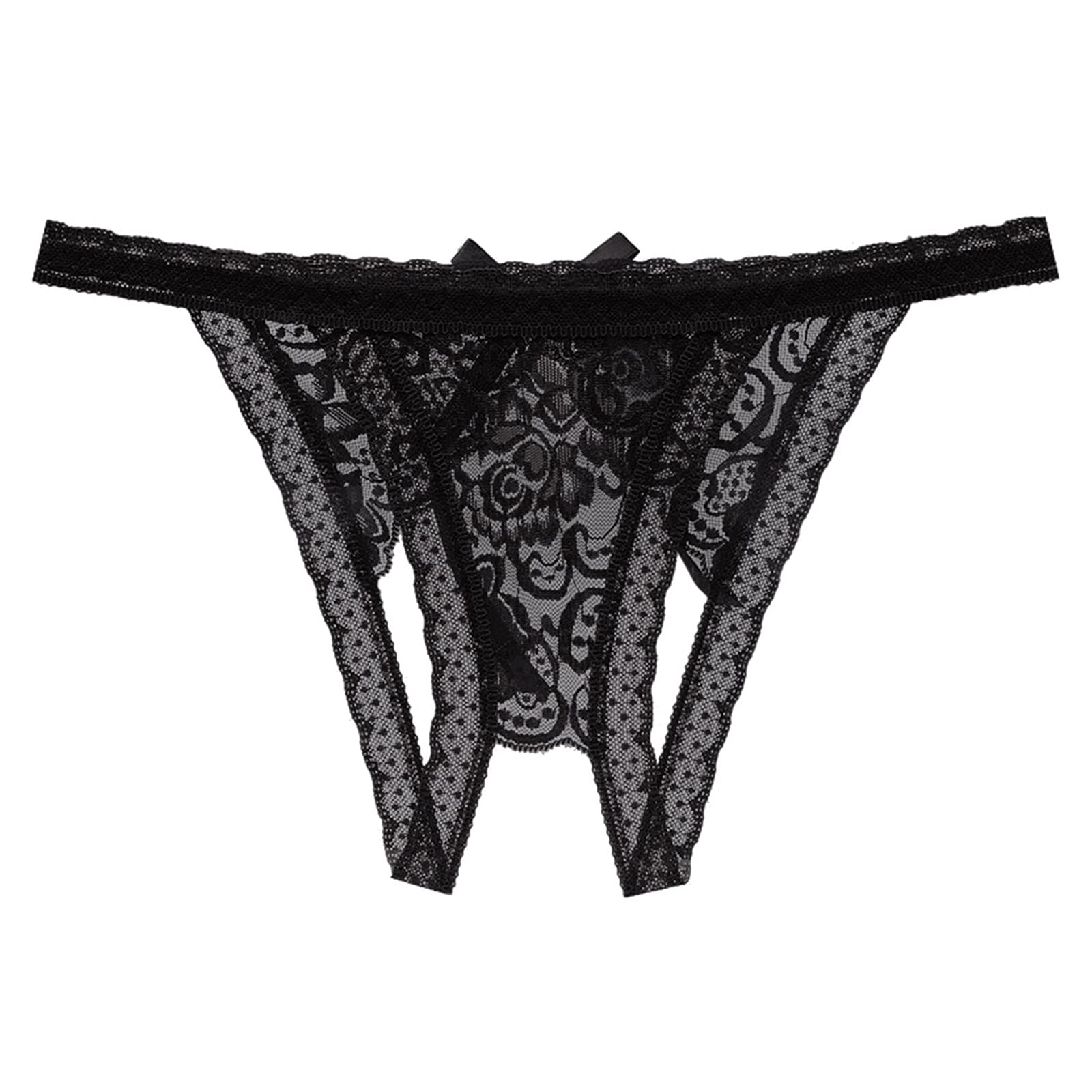Sexy Low Waist Lace Panties for Women - Open Crotch Hipster Briefs with Lace Trim | Perfect for Romantic Nights & Sensual Wear