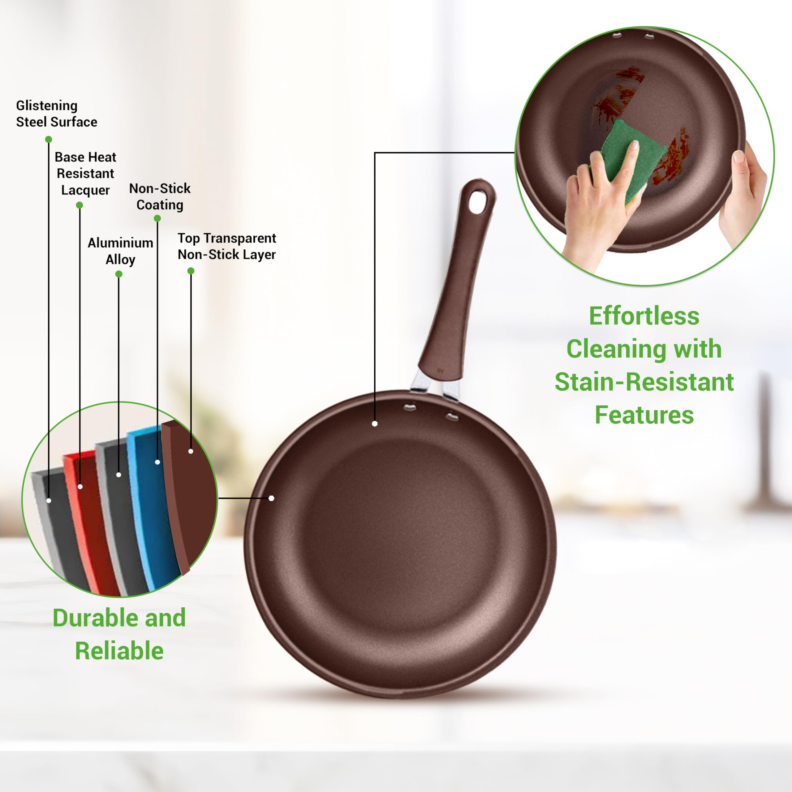 NutriChef 14-Piece Nonstick Brown Cookware Set - Scratch-Resistant Pots & Pans with Glass Lids & Utensils - Induction Compatible for Gas, Electric, Ceramic & Halogen Stoves - Perfect for Frying, Sautéing & Everyday Cooking