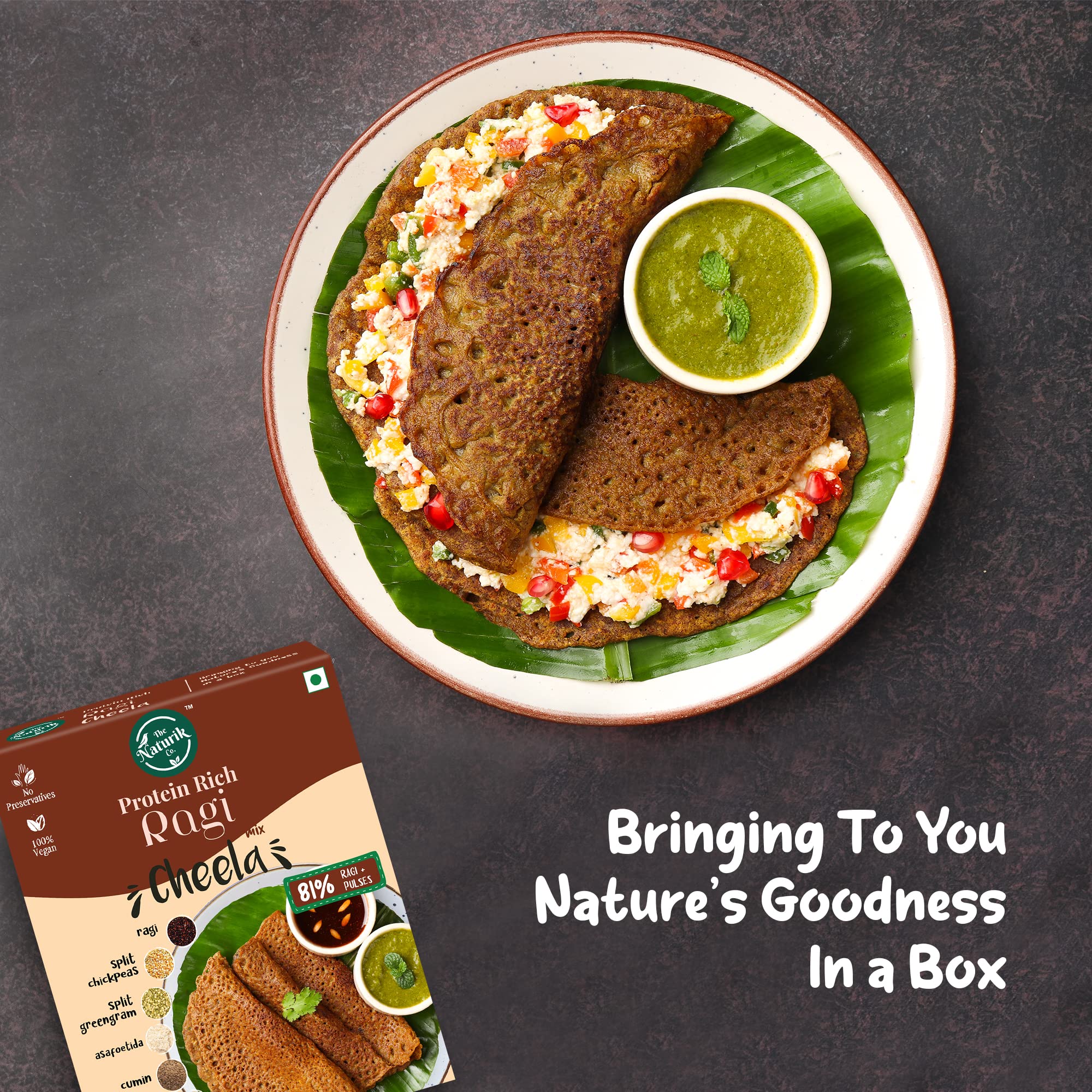The Naturik Co Ragi & Multigrain Cheela Mix Combo 250g (Pack of 2) - Ready to Cook Instant Dosa/Chilla Mix | Healthy Breakfast & Snack for Kids & Adults | Gluten-Free Multigrain Pancake Mix | Perfect for Quick Meals, Office Lunch & Family Gatherings | As Seen On Shark Tank