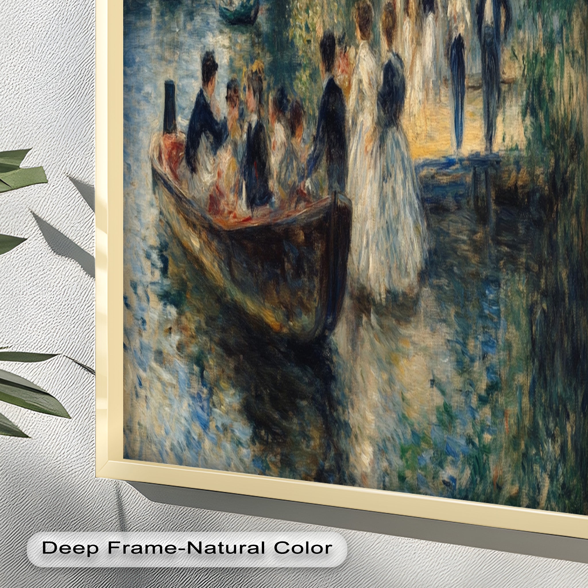 Afternoon Gathering by the River - Handmade Impressionist Oil Painting on Canvas - Perfect for Living Room, Bedroom, or Office Wall Decor