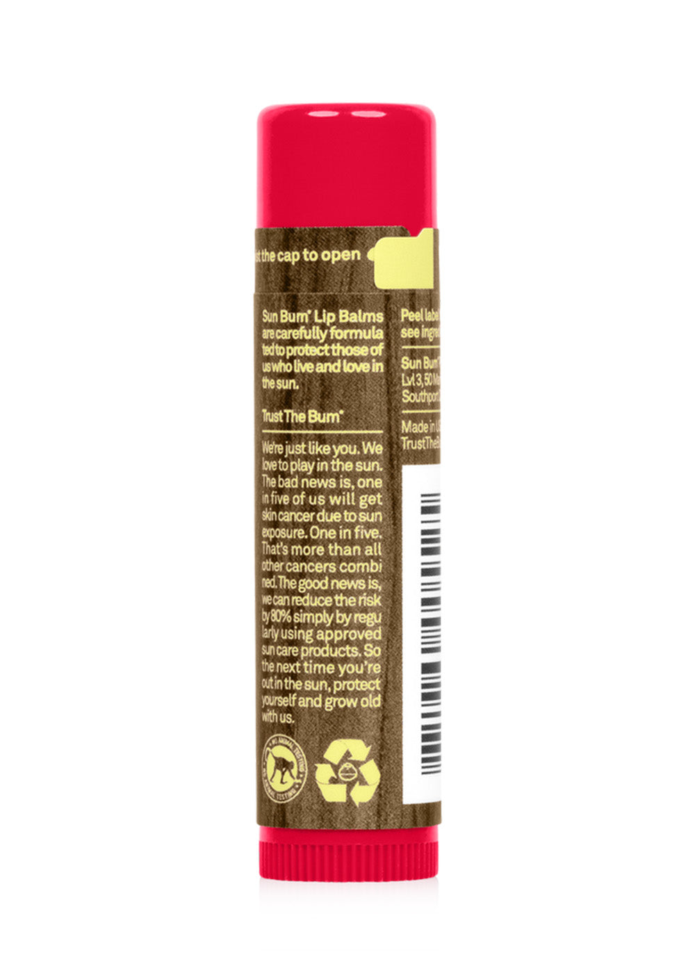Sun Bum SPF 15 Lip Balm Watermelon Flavor - Moisturizing & Sun Protection for Dry Lips - Perfect for Beach, Hiking & Outdoor Activities