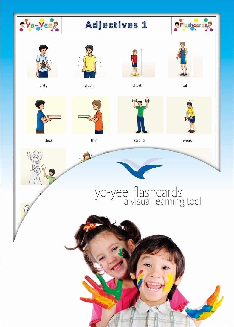 Adjectives and Opposites Flash Cards for Toddlers 2-4 Years | Vocabulary Building Picture Cards for Kids, Children & Adults | Perfect for Preschool Learning, ESL Teaching & Homeschooling Activities