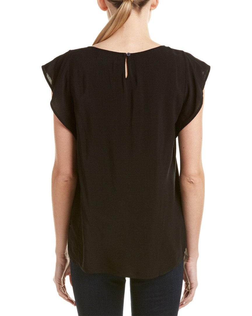 Velvet by Graham & Spencer Women's Cyndee Top - Soft Long Sleeve V-Neck Blouse for Work & Evening Outfits - Size L in Classic Black