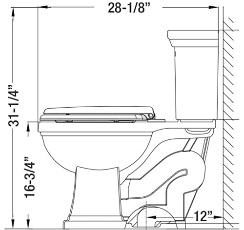 Miseno MNO240C Santi High-Efficiency Two-Piece Toilet with Elongated Chair Height Bowl - Soft Close Seat, Wax Ring Kit & Classic Tank Lid - Bright White - Perfect for Modern Bathrooms & Water-Saving Homes