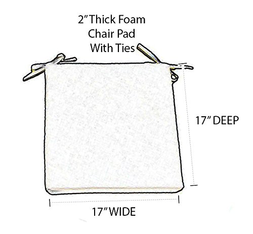 RSH DECOR: 2-Pack Outdoor Foam Seat Cushions 17x17x2 Inches - All-Weather Spun Fabric Square Patio Cushions for Chairs, Benches & Outdoor Furniture (Red) - Perfect for Garden, Deck, Poolside & Backyard Relaxation