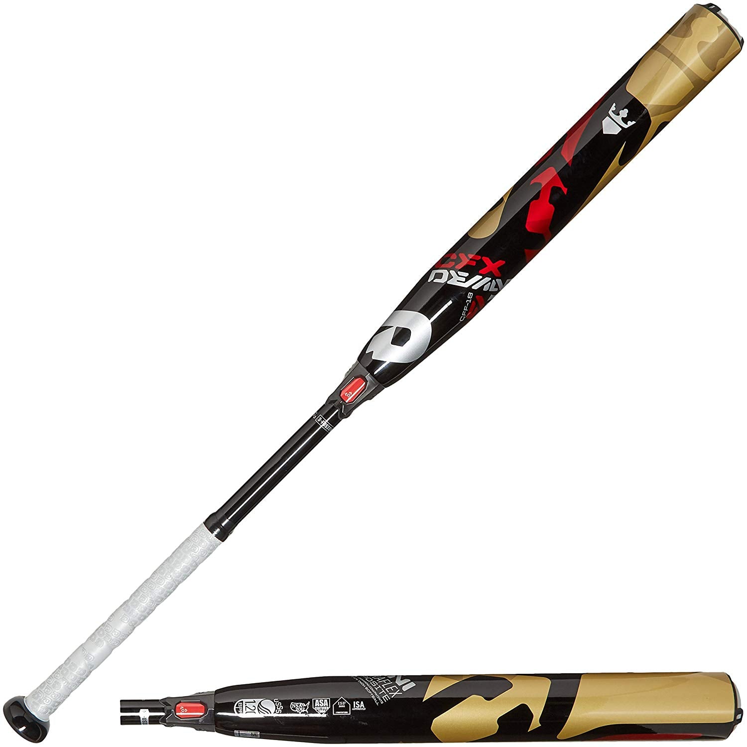 DeMarini 2018 CFX 9 Fastpitch Softball Bat - Paraflex Technology, Black/Gold/Red - Perfect for Competitive Fastpitch Games & Tournaments