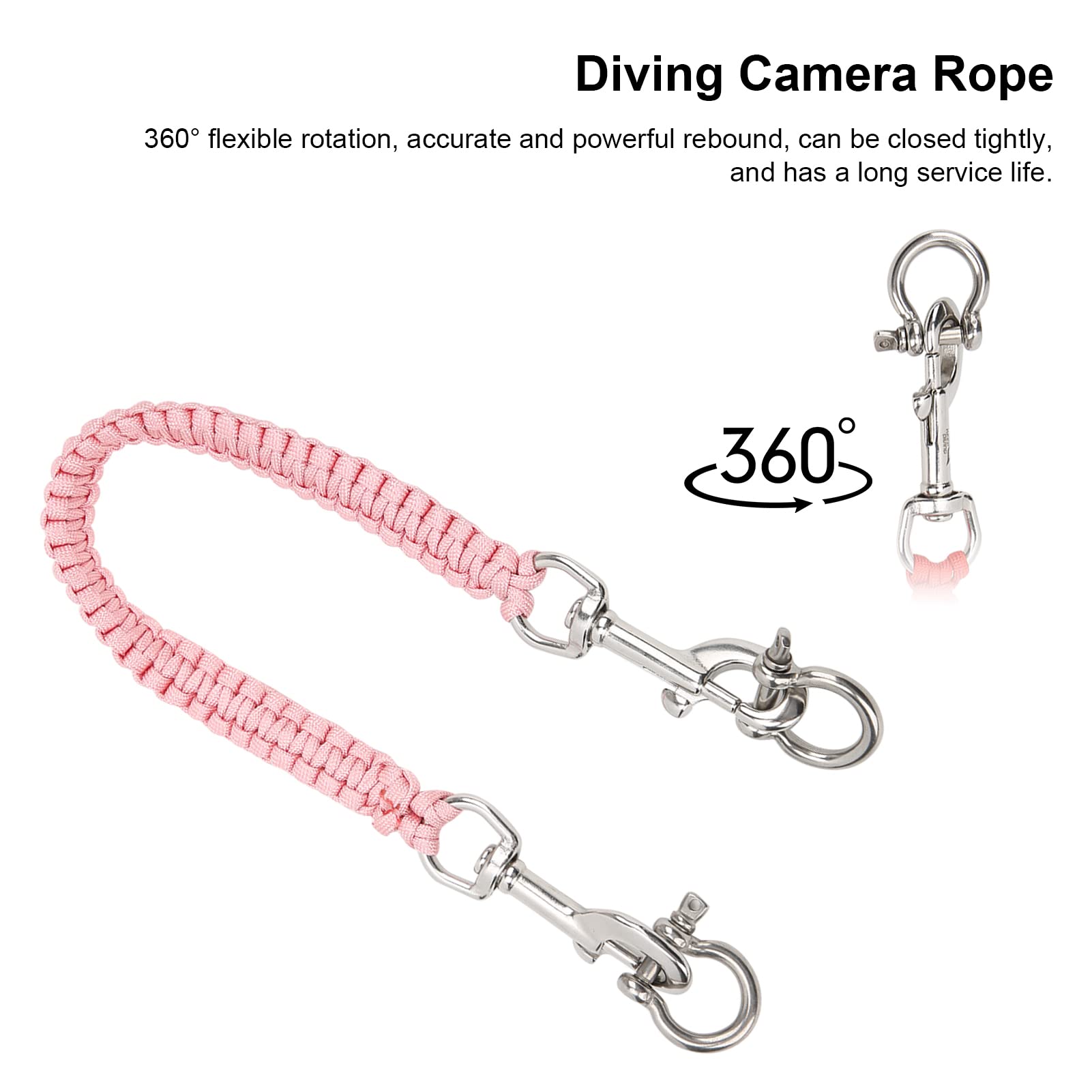 360° Rotating Diving Camera Lanyard - Flexible Waterproof Underwater Camera Strap for Scuba Diving, Snorkeling & Water Sports Accessories | Secure Your GoPro, DSLR & Action Cameras